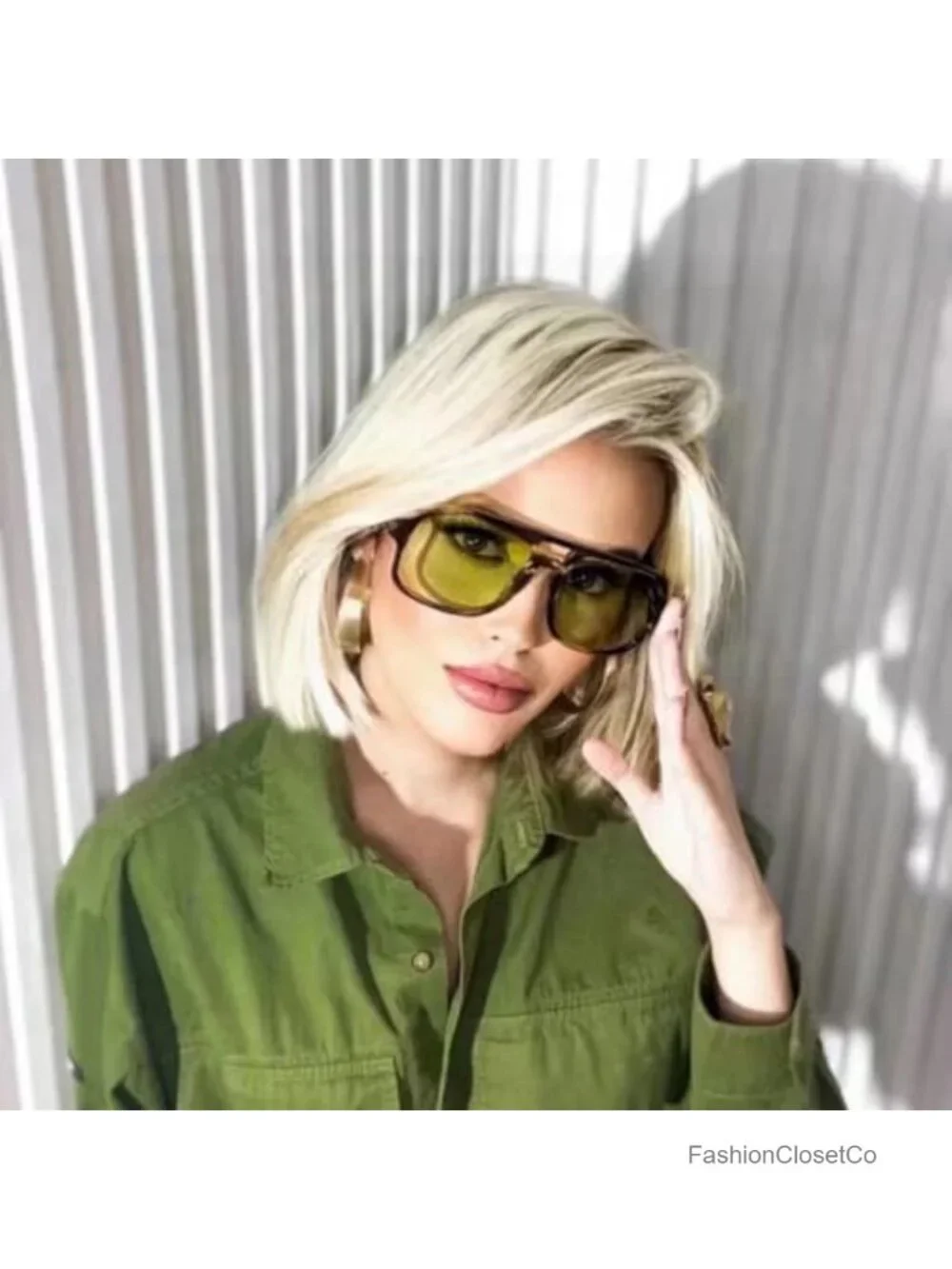 Retro 70s Aviator Sunglasses Oversized Square Shades UV400 Protection
